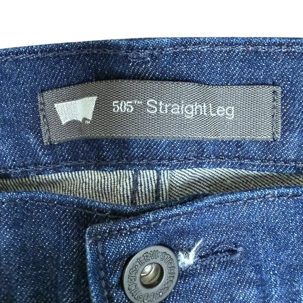 EUC Women's LEVI'S 505 Straight Leg Dark Wash Jeans |‎ Size 12S